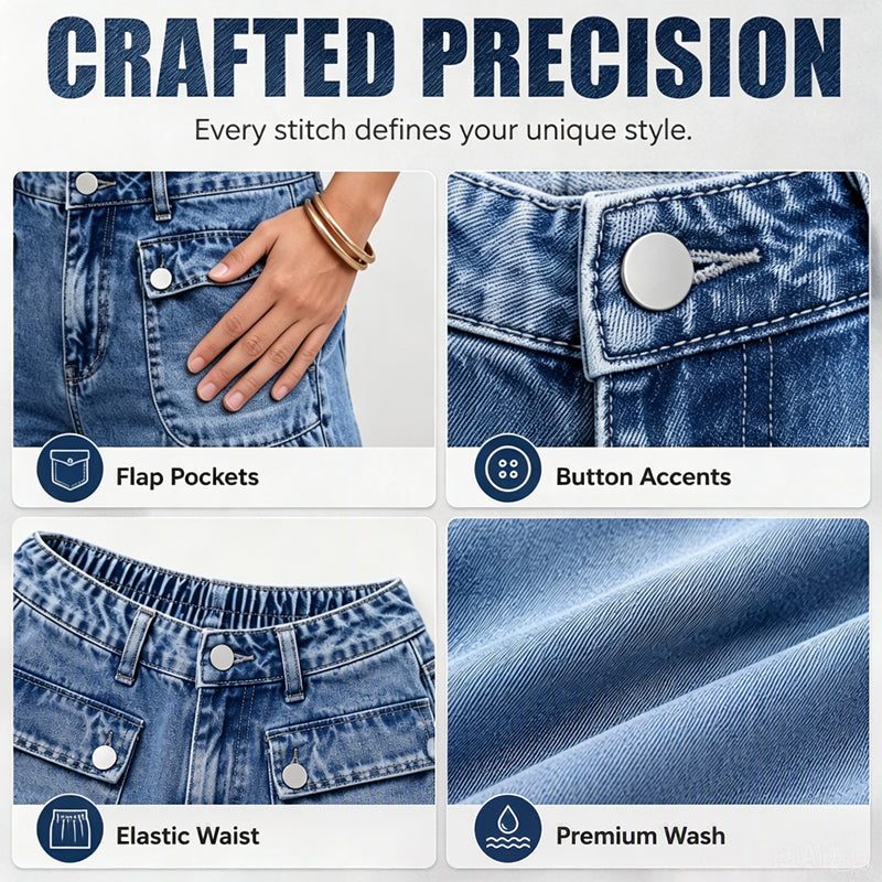 👖 Shape It Your Way | Women's Adjustable-Hem Balloon Jeans