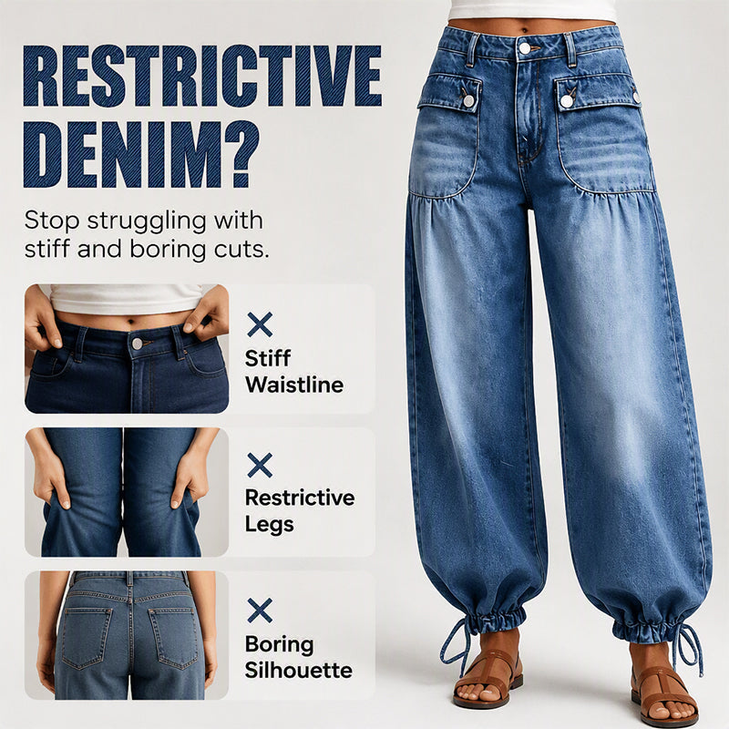 👖 Shape It Your Way | Women's Adjustable-Hem Balloon Jeans