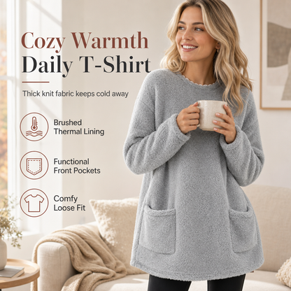 🔥☁️ Cozy Warmth, Easy Everyday Style | Women's Brushed-Lined Pocket Top