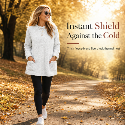 🔥☁️ Cozy Warmth, Easy Everyday Style | Women's Brushed-Lined Pocket Top