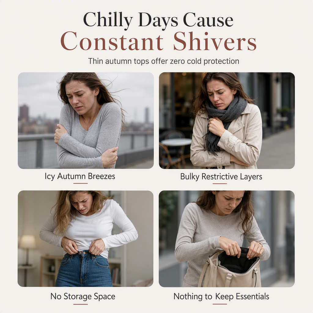 🔥☁️ Cozy Warmth, Easy Everyday Style | Women's Brushed-Lined Pocket Top
