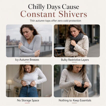 🔥☁️ Cozy Warmth, Easy Everyday Style | Women's Brushed-Lined Pocket Top