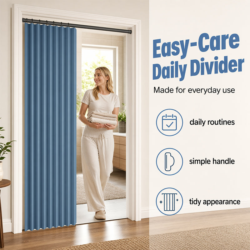 No-Drill Magnetic Accordion Door Curtain