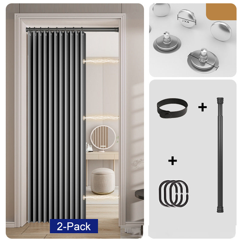 No-Drill Magnetic Accordion Door Curtain