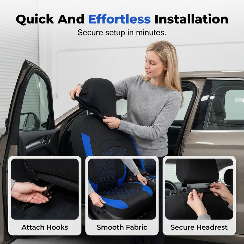 Universal 9-Piece Car Seat Cover Set for 5-Seat Vehicles