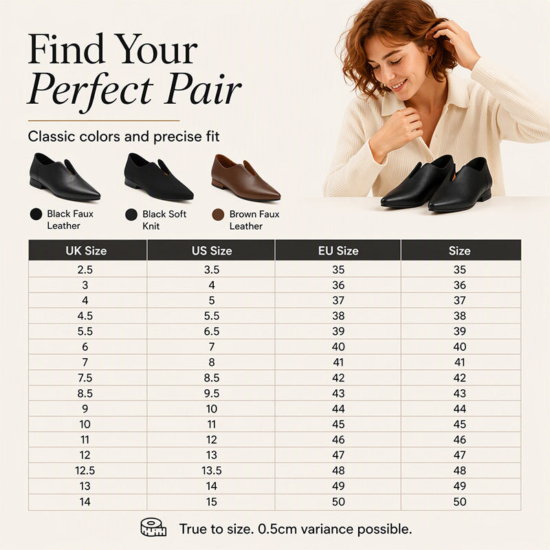 🖤 Women's Pointed Toe V-Cut Flat Shoes 👠 Elegant Slip-On Loafers for Everyday Style