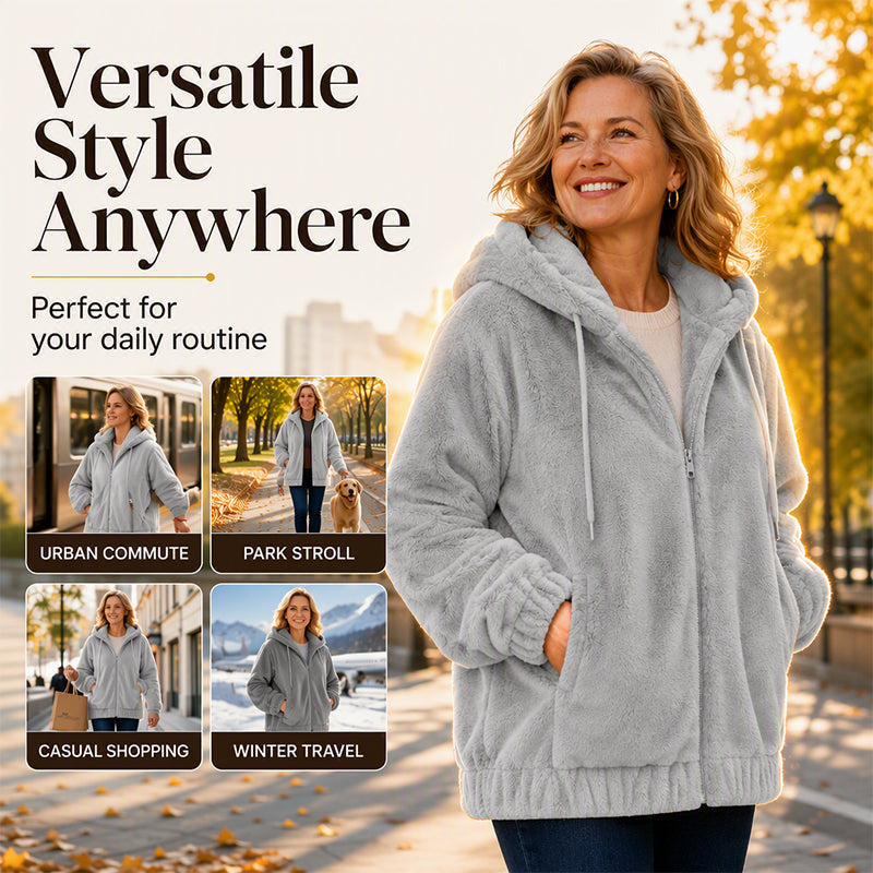 🔥☁️Soft & Skin-Friendly, Everyday Casual🧥 Women's Hooded Jacket – Comfortable Fabric & Relaxed Fit ✨