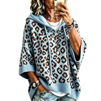 ⏳LAST DAY SALE ONLY￡23.99!🔥Women’s Leopard Print Knitted Hoodie 