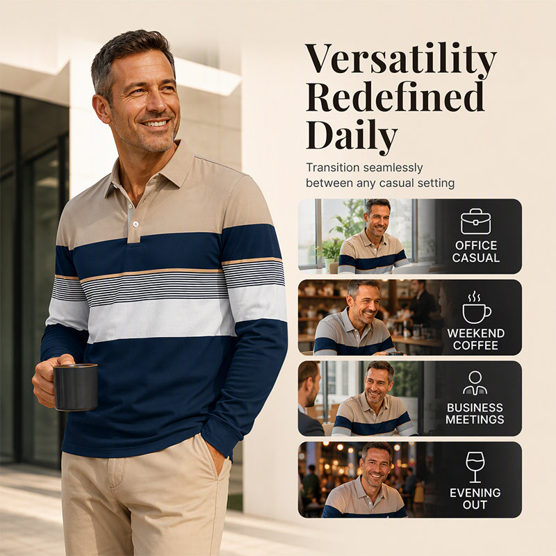 💖Black Friday Mega Deal – 50% off!💖Men's Classic Color-Block Striped Top