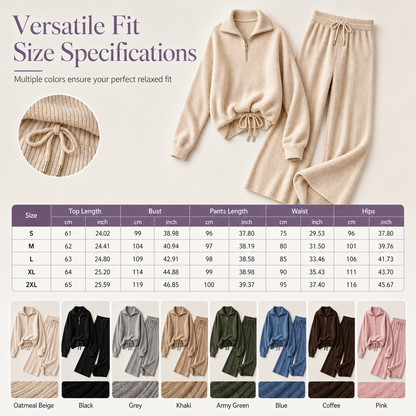💕Women's Knitted Pullover & Wide-Leg Pants 2-Piece Set