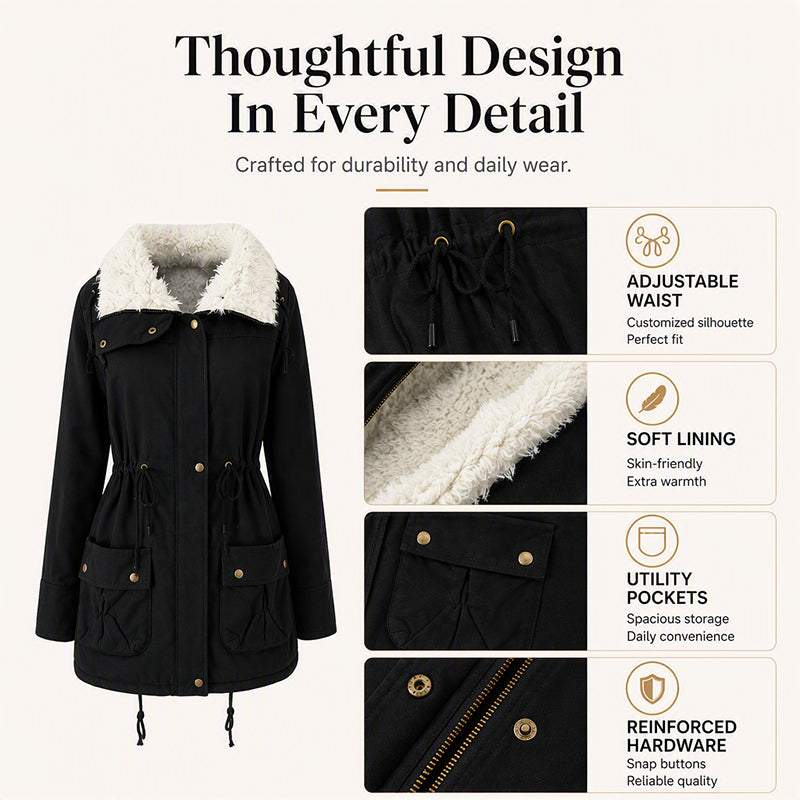 💥Women's Mid-Length Warm Sherpa Coat