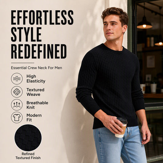 🧶 Men's Casual Crew Neck Knitted Sweater