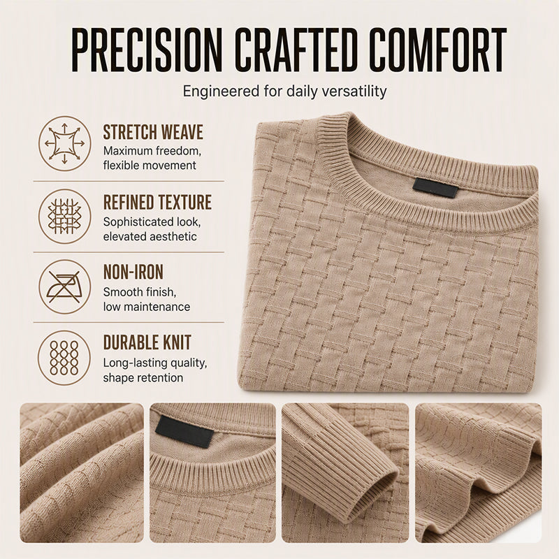 🧶 Men's Casual Crew Neck Knitted Sweater