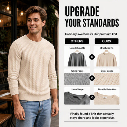 🧶 Men's Casual Crew Neck Knitted Sweater