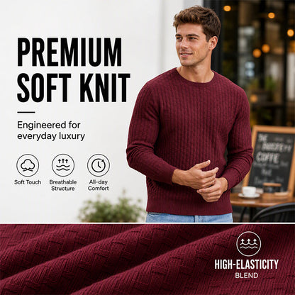 🧶 Men's Casual Crew Neck Knitted Sweater