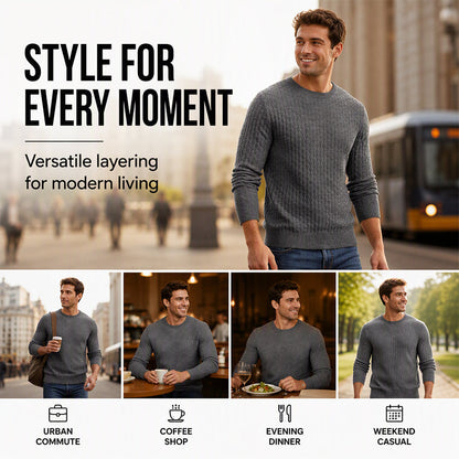 🧶 Men's Casual Crew Neck Knitted Sweater