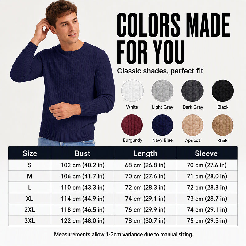 🧶 Men's Casual Crew Neck Knitted Sweater