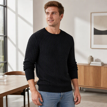 🧶 Men's Casual Crew Neck Knitted Sweater