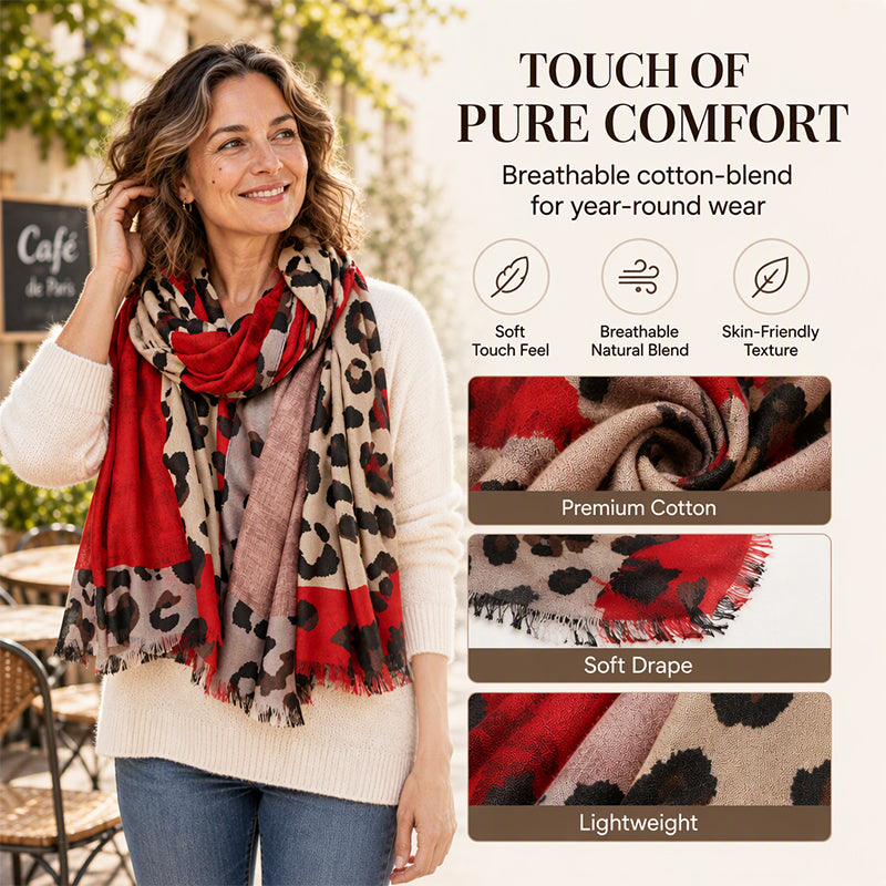 🌸Hot Sale 50% OFF🧣Versatile Lightweight Leopard Print Shawl Scarf