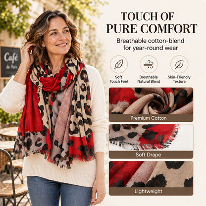 🌸Hot Sale 50% OFF🧣Versatile Lightweight Leopard Print Shawl Scarf