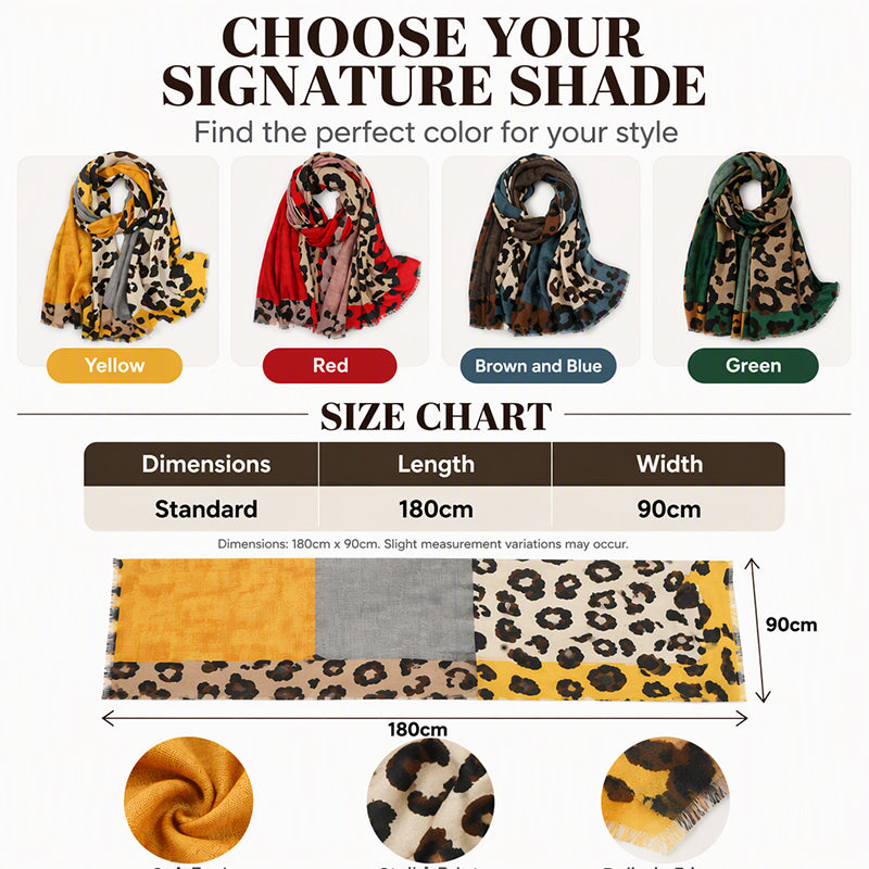 🌸Hot Sale 50% OFF🧣Versatile Lightweight Leopard Print Shawl Scarf