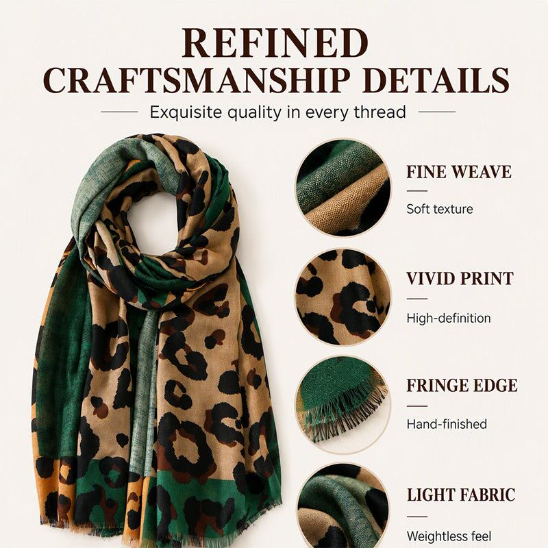 🌸Hot Sale 50% OFF🧣Versatile Lightweight Leopard Print Shawl Scarf