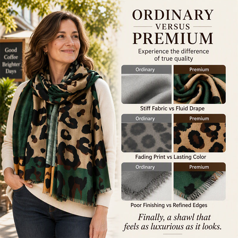 🌸Hot Sale 50% OFF🧣Versatile Lightweight Leopard Print Shawl Scarf