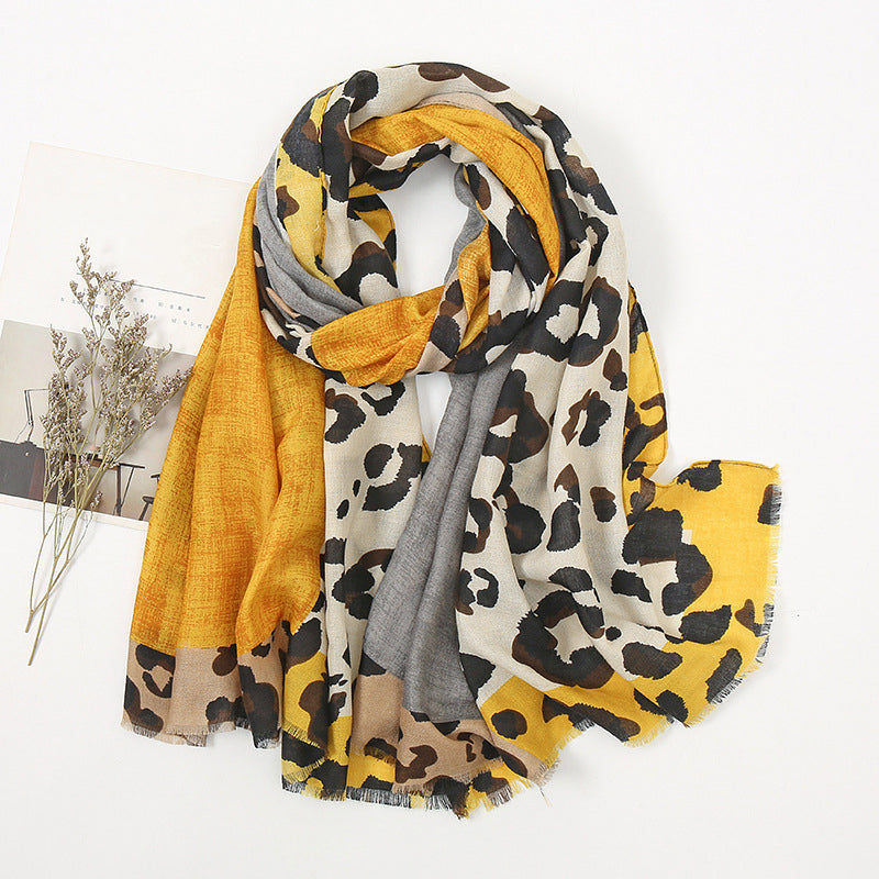 🌸Hot Sale 50% OFF🧣Versatile Lightweight Leopard Print Shawl Scarf