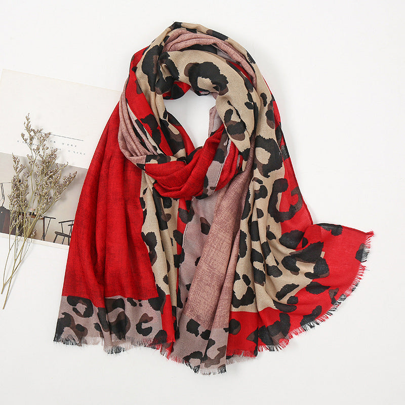 🌸Hot Sale 50% OFF🧣Versatile Lightweight Leopard Print Shawl Scarf