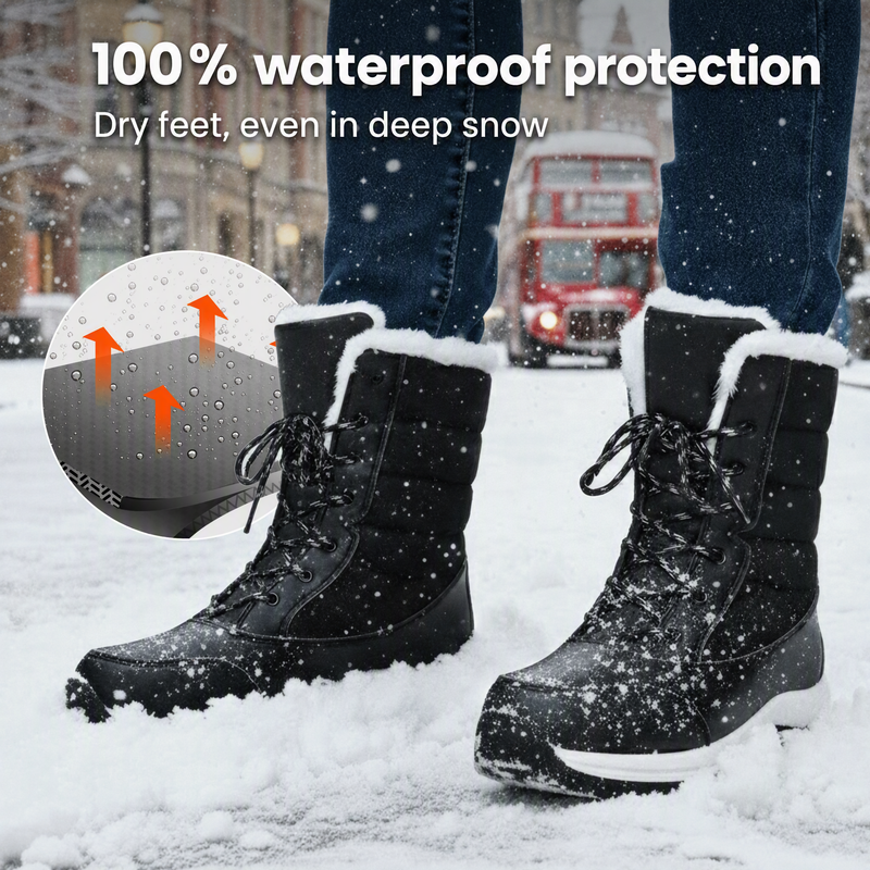 👢 Women's Waterproof Plush-Lined Mid-Calf Snow Boots