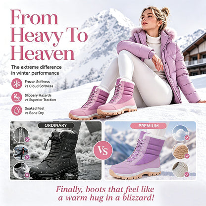 👢 Women's Waterproof Plush-Lined Mid-Calf Snow Boots