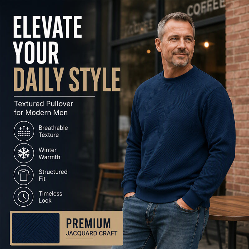💥Last Day Special Sale 49% OFF👚Men's Casual Jacquard Crewneck Sweatshirt