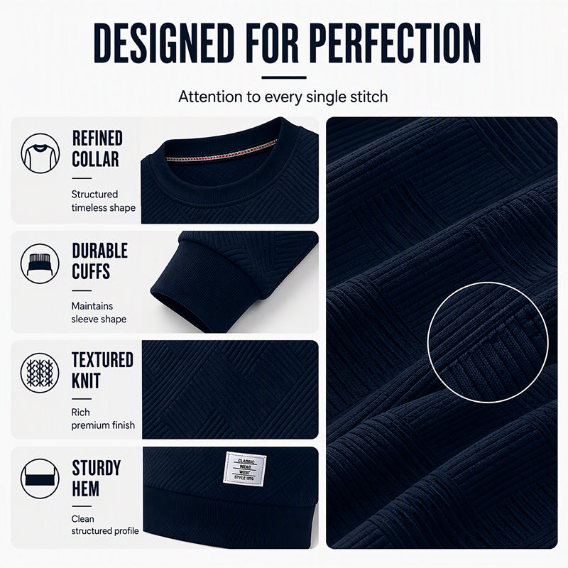 💥Last Day Special Sale 49% OFF👚Men's Casual Jacquard Crewneck Sweatshirt
