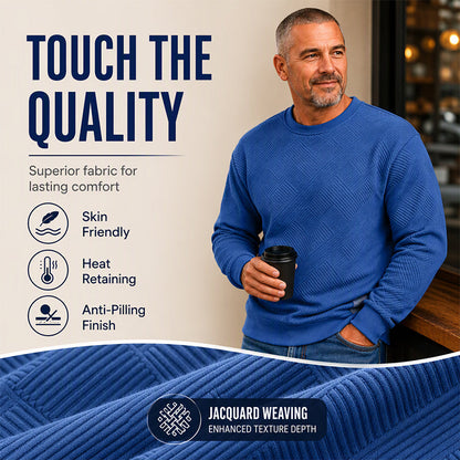 💥Last Day Special Sale 49% OFF👚Men's Casual Jacquard Crewneck Sweatshirt