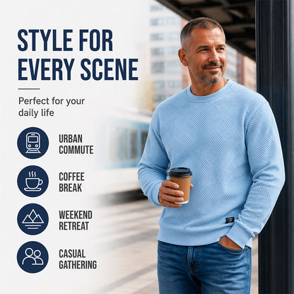 💥Last Day Special Sale 49% OFF👚Men's Casual Jacquard Crewneck Sweatshirt