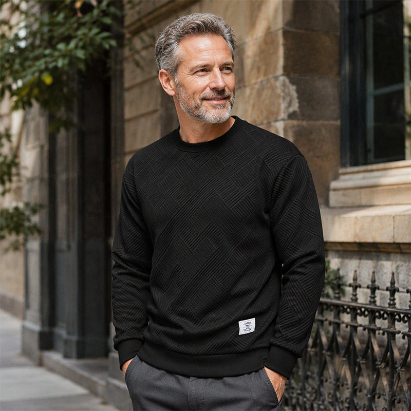 💥Last Day Special Sale 49% OFF👚Men's Casual Jacquard Crewneck Sweatshirt