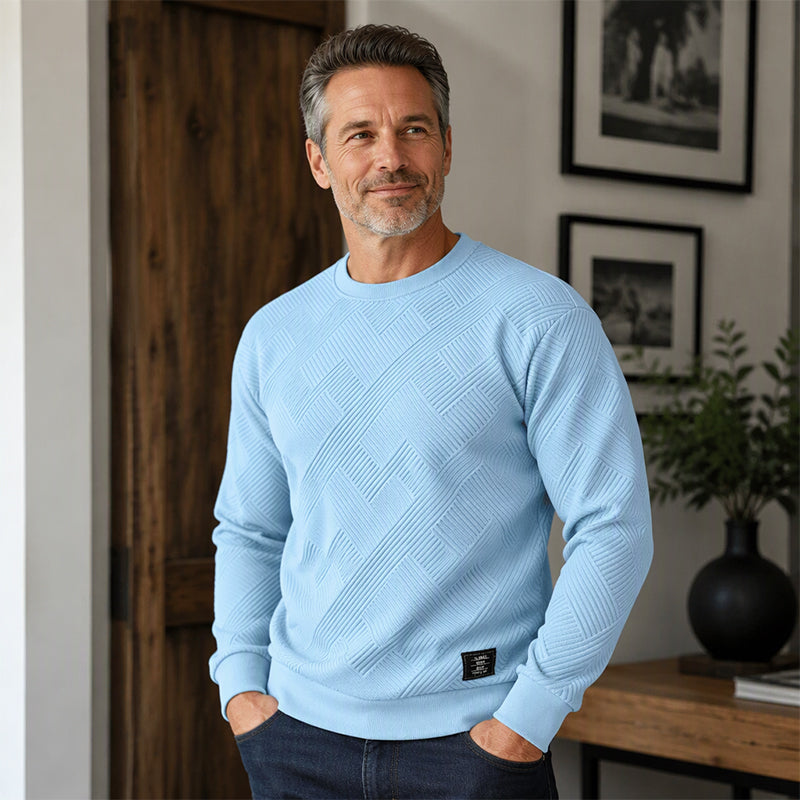 💥Last Day Special Sale 49% OFF👚Men's Casual Jacquard Crewneck Sweatshirt