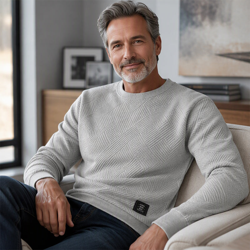 💥Last Day Special Sale 49% OFF👚Men's Casual Jacquard Crewneck Sweatshirt