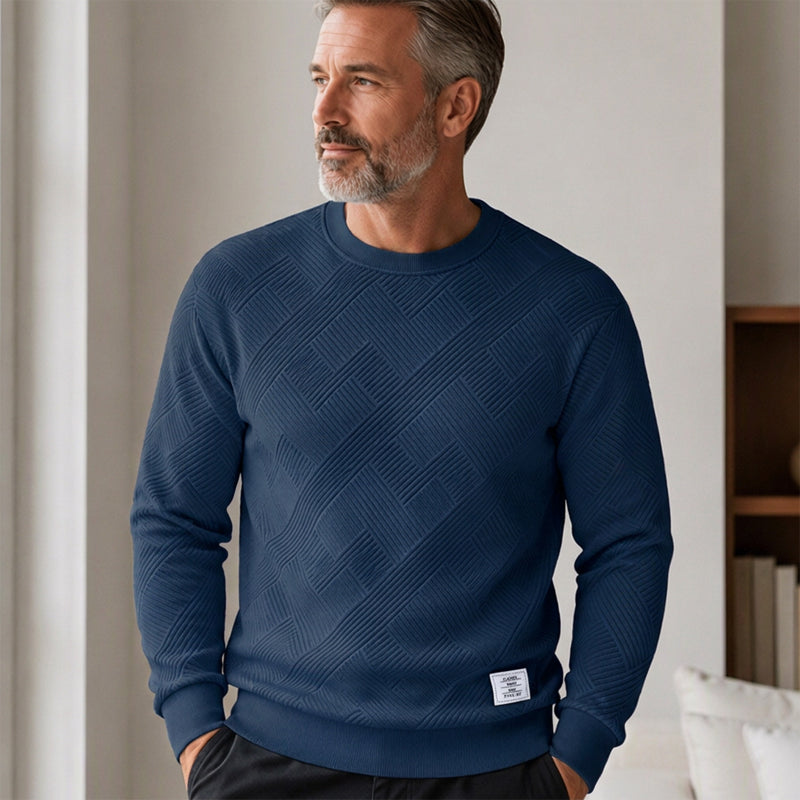 💥Last Day Special Sale 49% OFF👚Men's Casual Jacquard Crewneck Sweatshirt