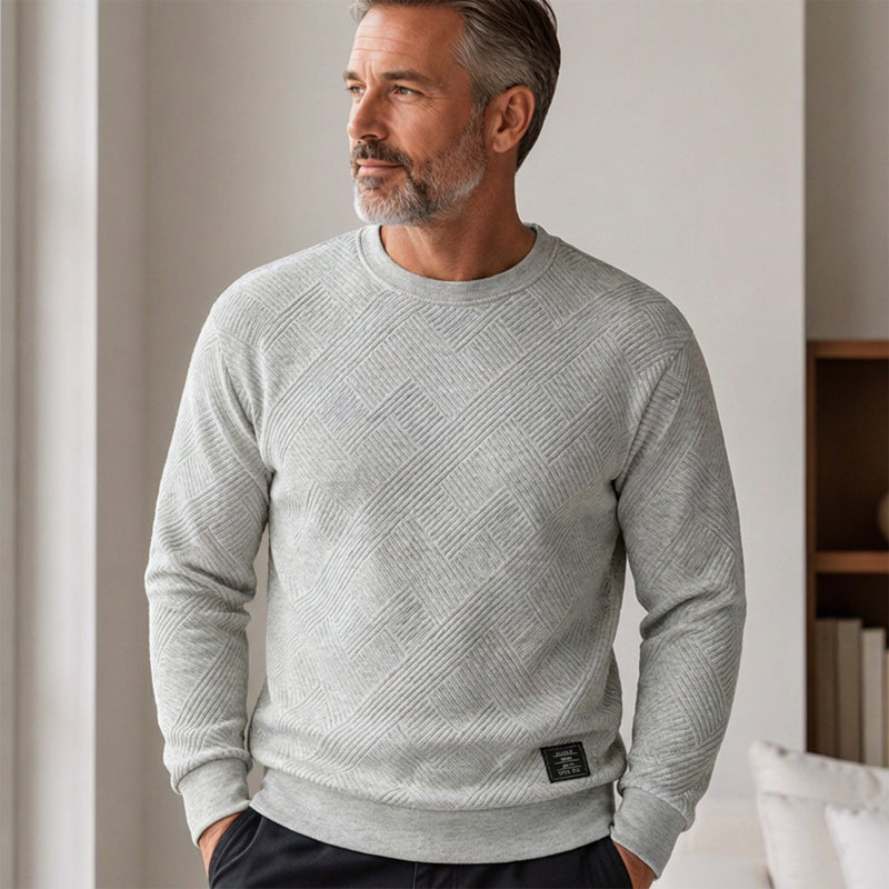 💥Last Day Special Sale 49% OFF👚Men's Casual Jacquard Crewneck Sweatshirt