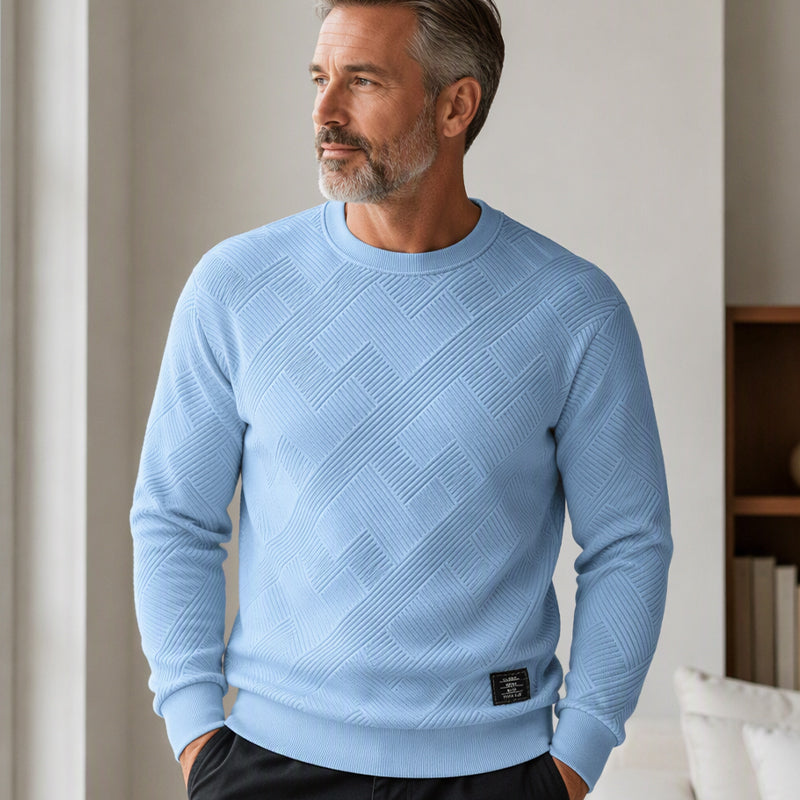 💥Last Day Special Sale 49% OFF👚Men's Casual Jacquard Crewneck Sweatshirt