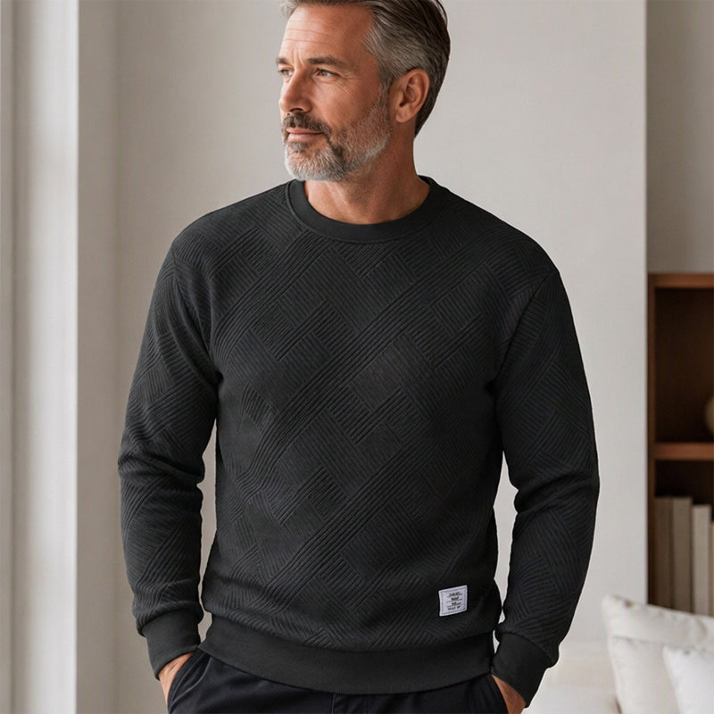 💥Last Day Special Sale 49% OFF👚Men's Casual Jacquard Crewneck Sweatshirt