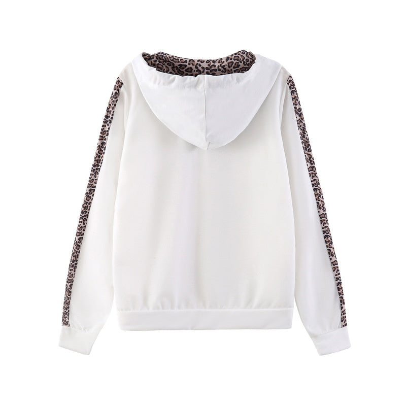 ✨Women's Leopard Print Long Sleeve Zipper Sweatshirt and Pants Set