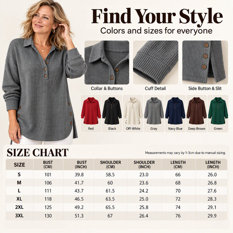 🌸Hot Sale 50% OFF💖Women's Waffle Knit Long Sleeve Top