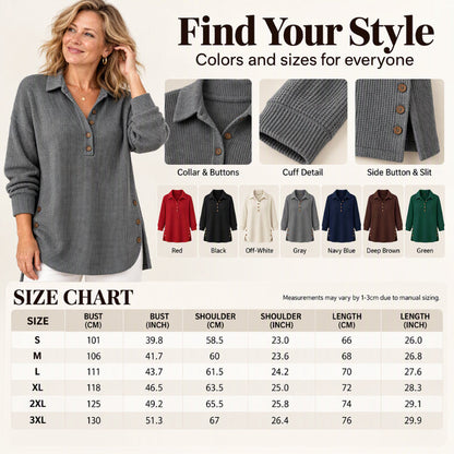 🌸Hot Sale 50% OFF💖Women's Waffle Knit Long Sleeve Top