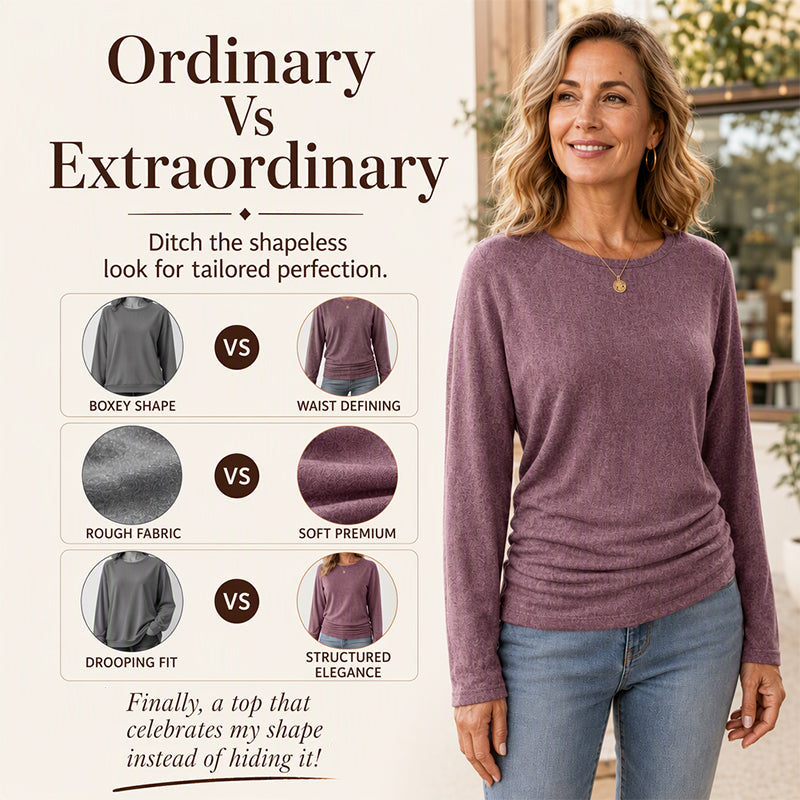 💞50K+ SOLD! 🎄Women's Casual Crewneck Ruched HemTop