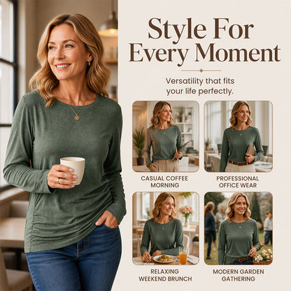 💞50K+ SOLD! 🎄Women's Casual Crewneck Ruched HemTop