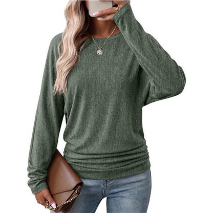 💞50K+ SOLD! 🎄Women's Casual Crewneck Ruched HemTop