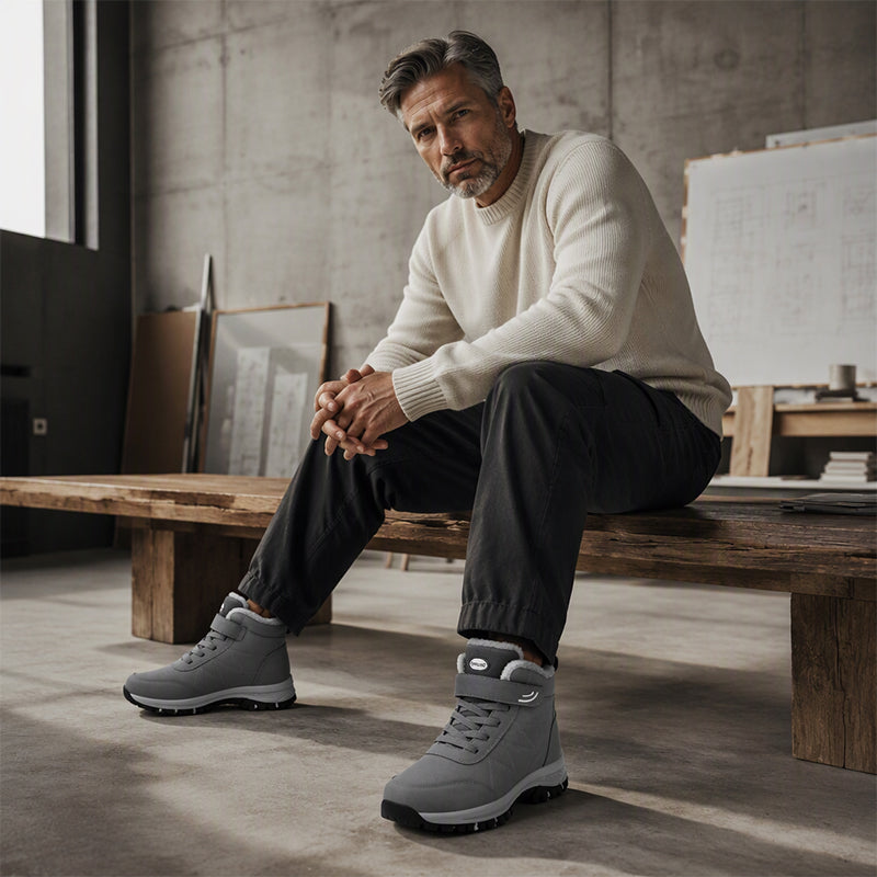 🔥Men's Winter Plush-Lined Snow Boots❄️Warm, Cosy & Ready for Winter!
