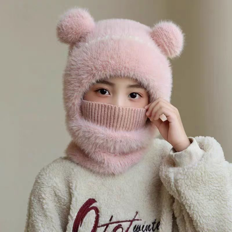 ⏳🎁70% OFF!!!-Ready for Winter!!!❄️🐻3-in-1 Cute Bear Ear Fleece Plush Winter Hat